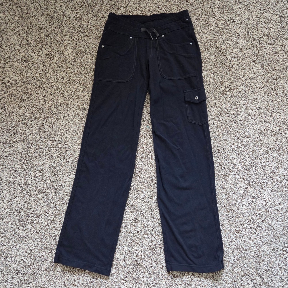 Kuhl Mova Cargo Hiking Pants Womens 2 Regular Black Nylon Stretch Yoga